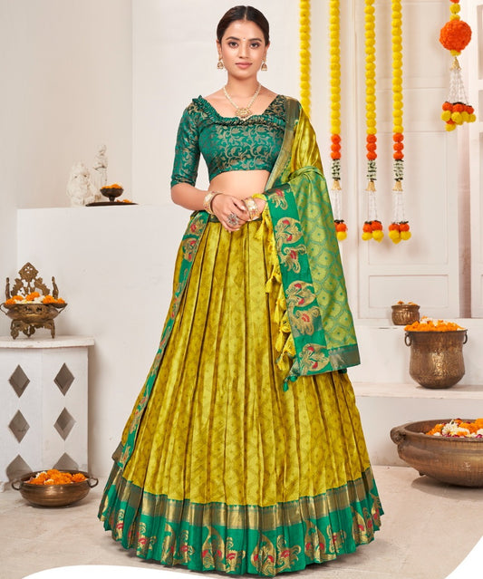 New Semi Stitiched Banarasi Lehenga Choli