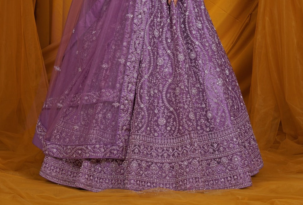 New Semi Stitiched Netted Lehenga Choli