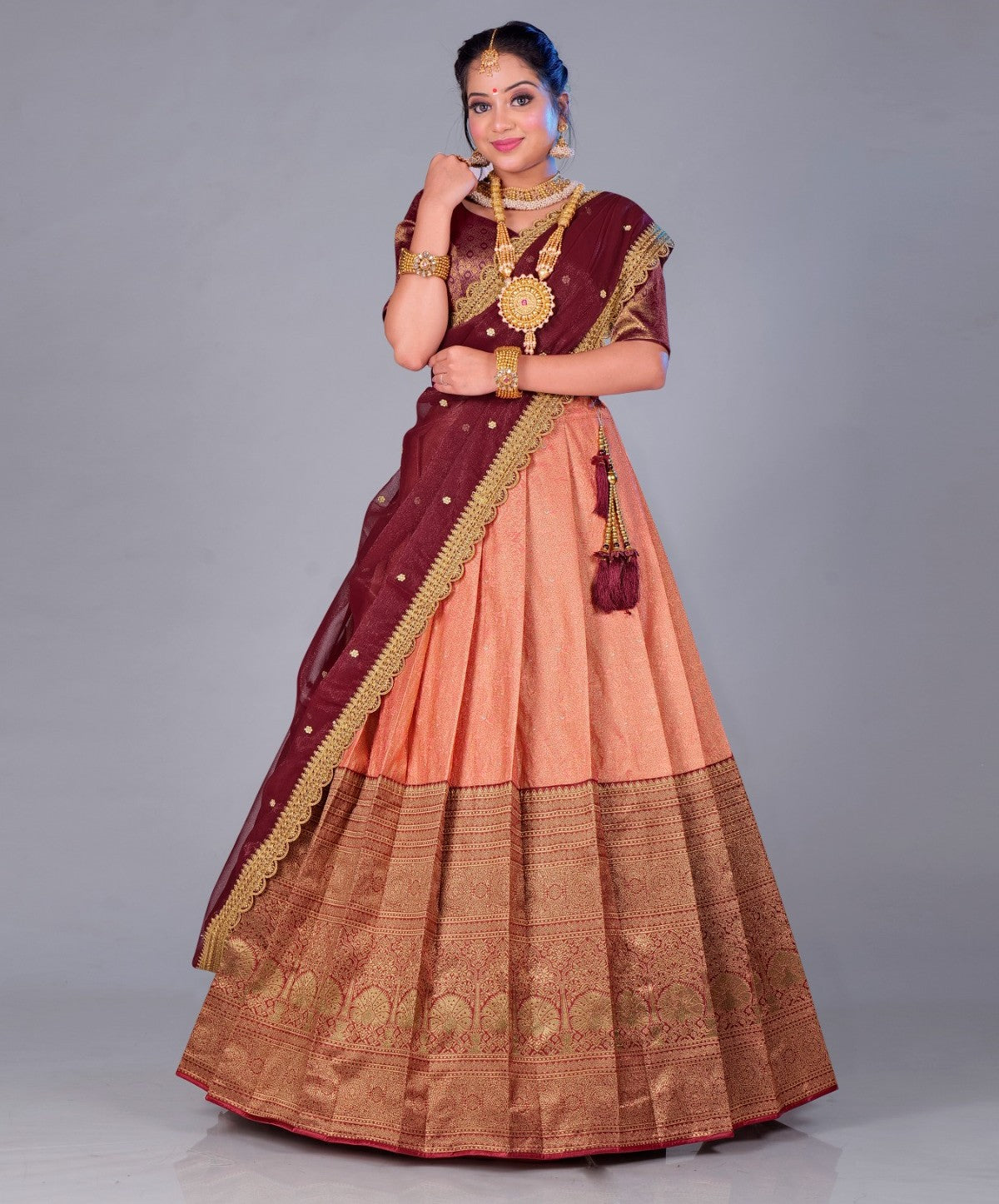 New Semi Stitiched Banarasi Lehenga Choli