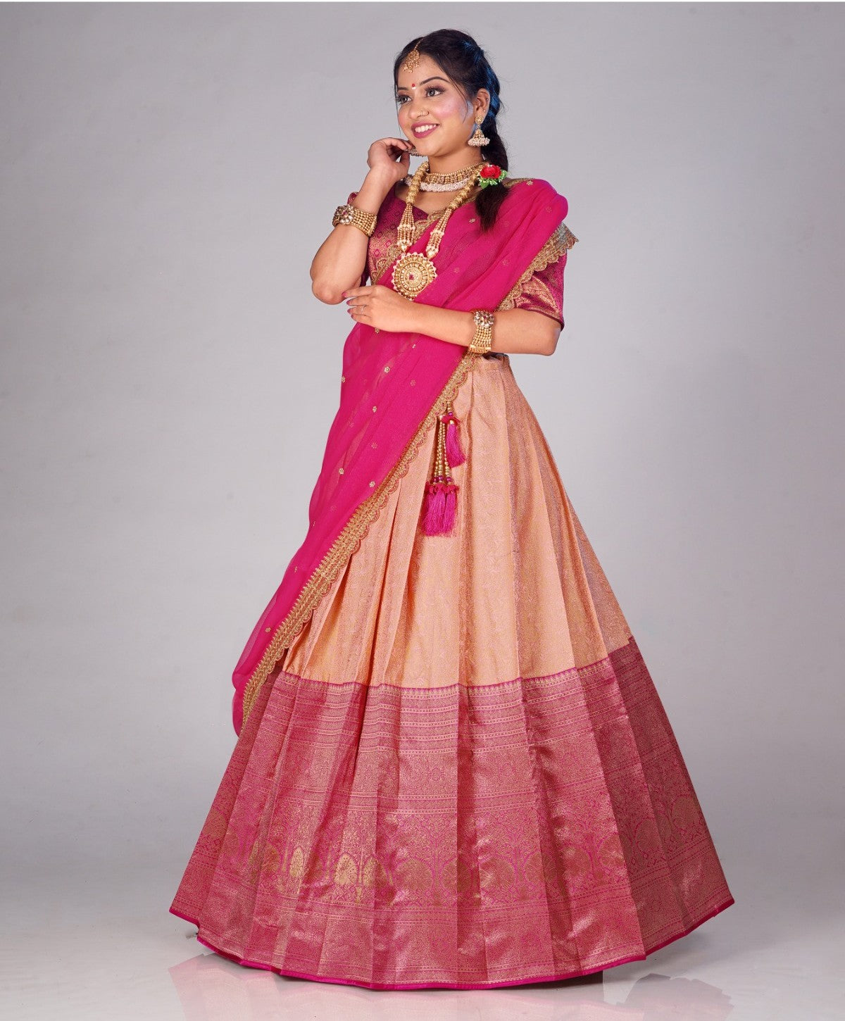 New Semi Stitiched Banarasi Lehenga Choli