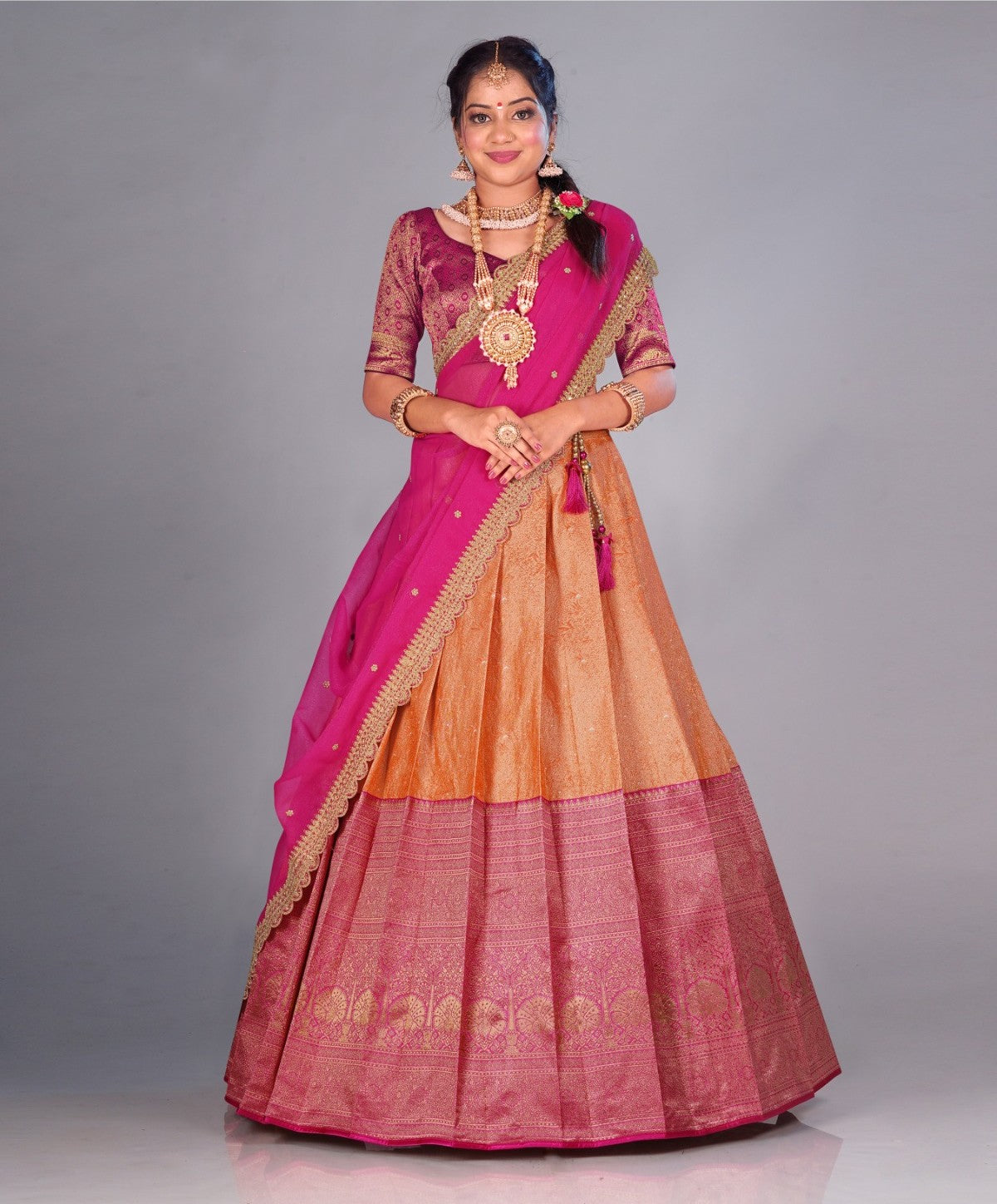 New Semi Stitiched Banarasi Lehenga Choli