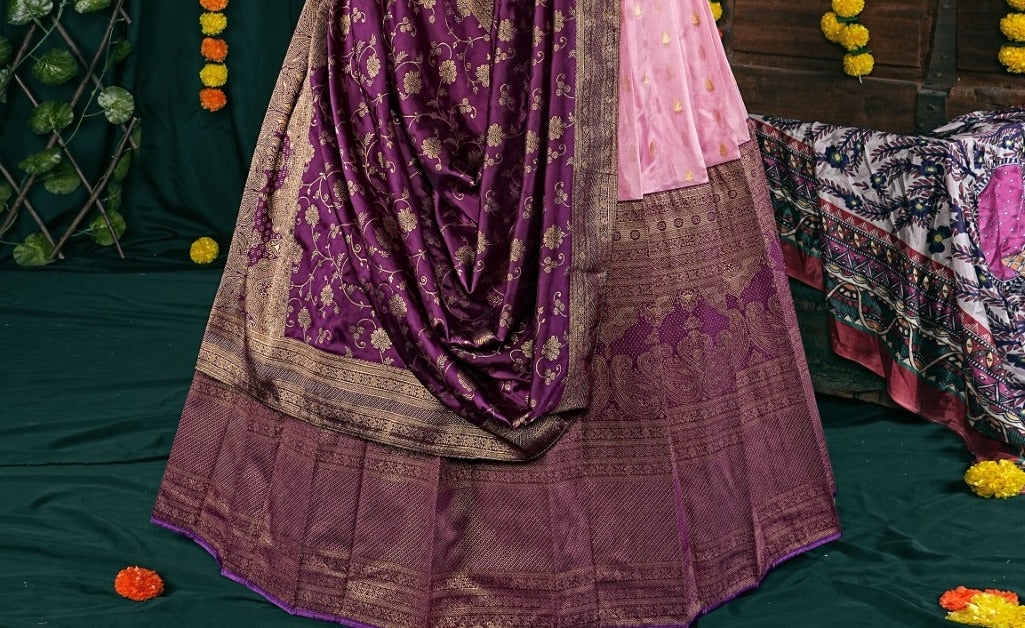 New Semi Stitiched Banarasi Lehenga Choli