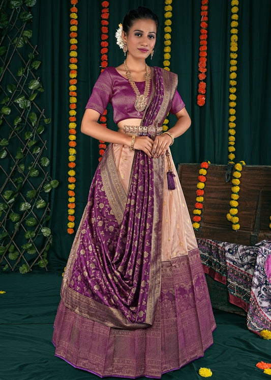 New Semi Stitiched Banarasi Lehenga Choli