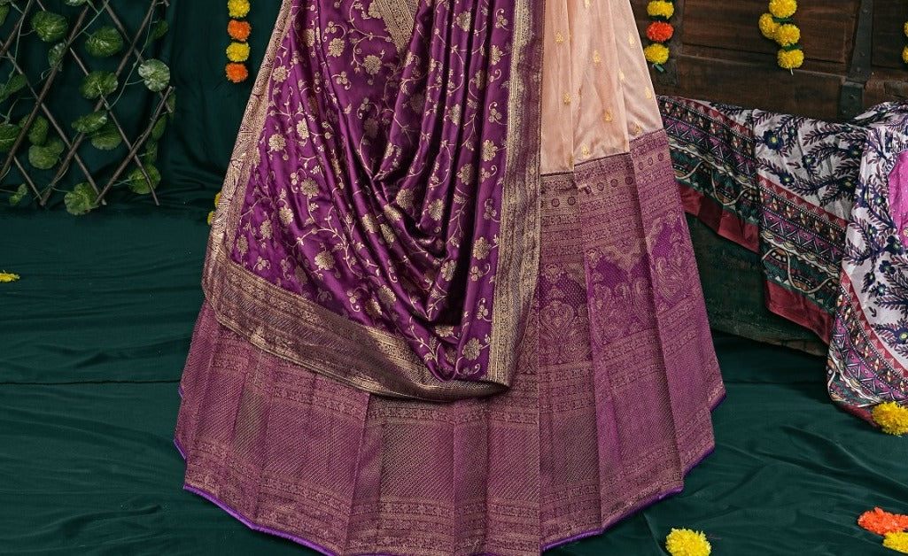 New Semi Stitiched Banarasi Lehenga Choli