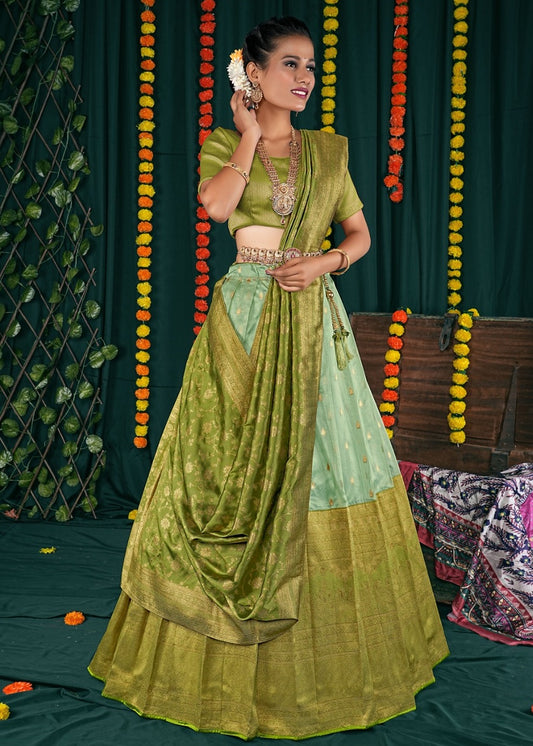 New Semi Stitiched Banarasi Lehenga Choli