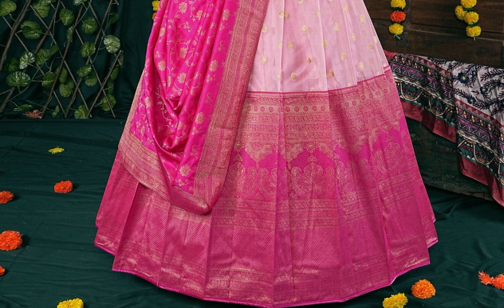 New Semi Stitiched Banarasi Lehenga Choli