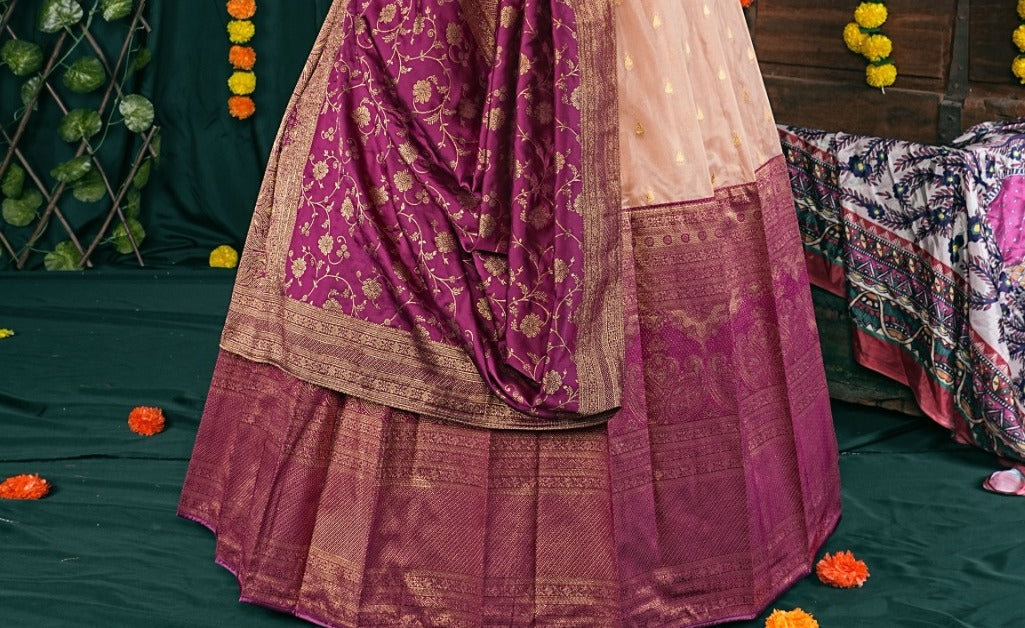 New Semi Stitiched Banarasi Lehenga Choli