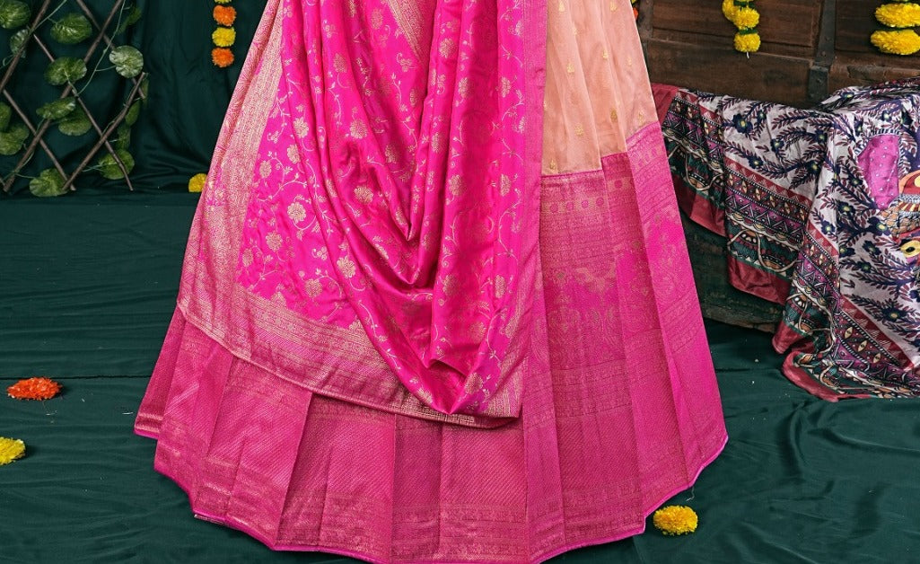 New Semi Stitiched Banarasi Lehenga Choli