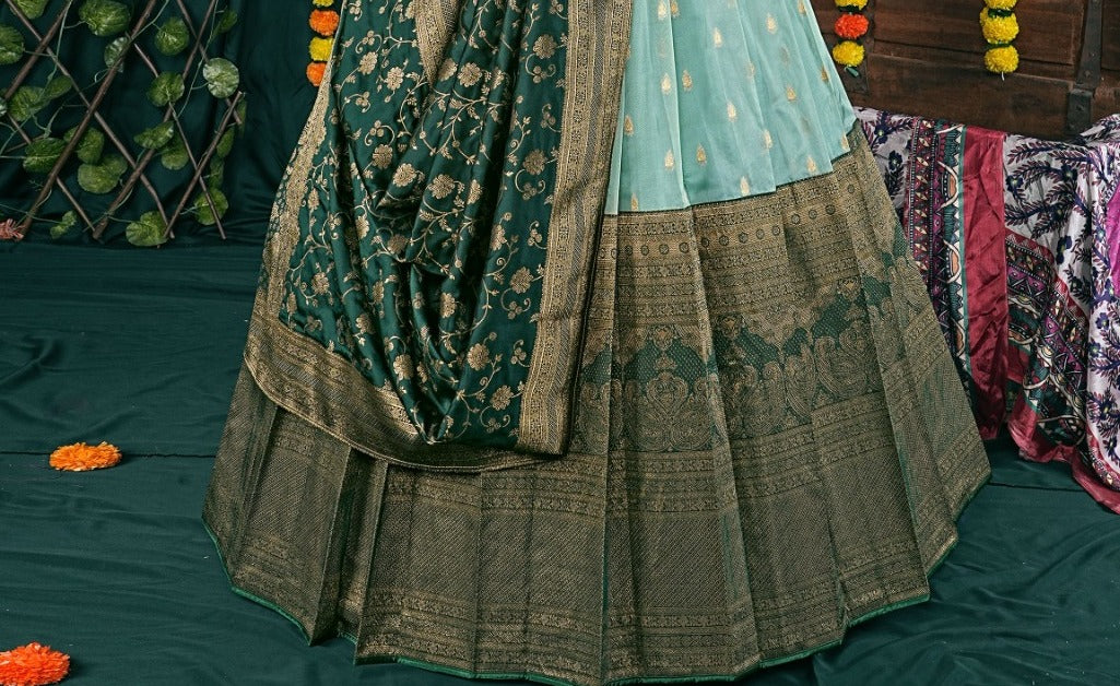 New Semi Stitiched Banarasi Lehenga Choli