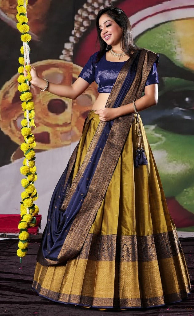 New Semi Stitiched Banarasi Lehenga Choli