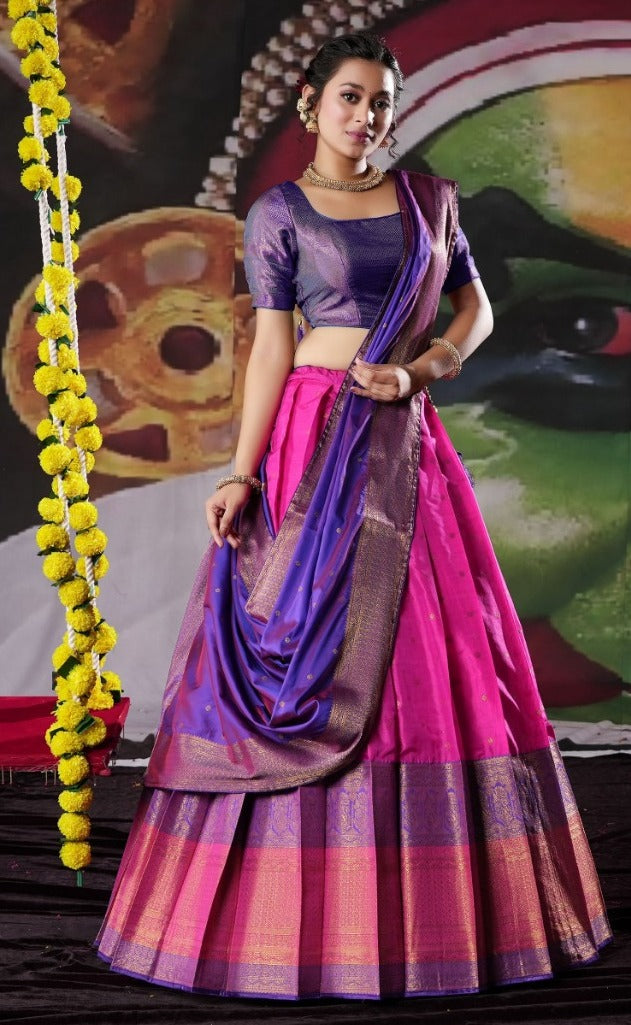 New Semi Stitiched Banarasi Lehenga Choli