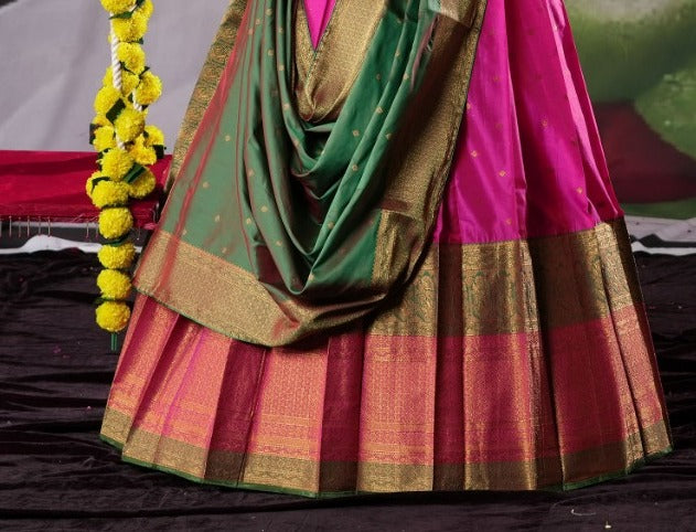 New Semi Stitiched Banarasi Lehenga Choli