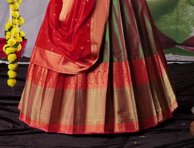 New Semi Stitiched Banarasi Lehenga Choli