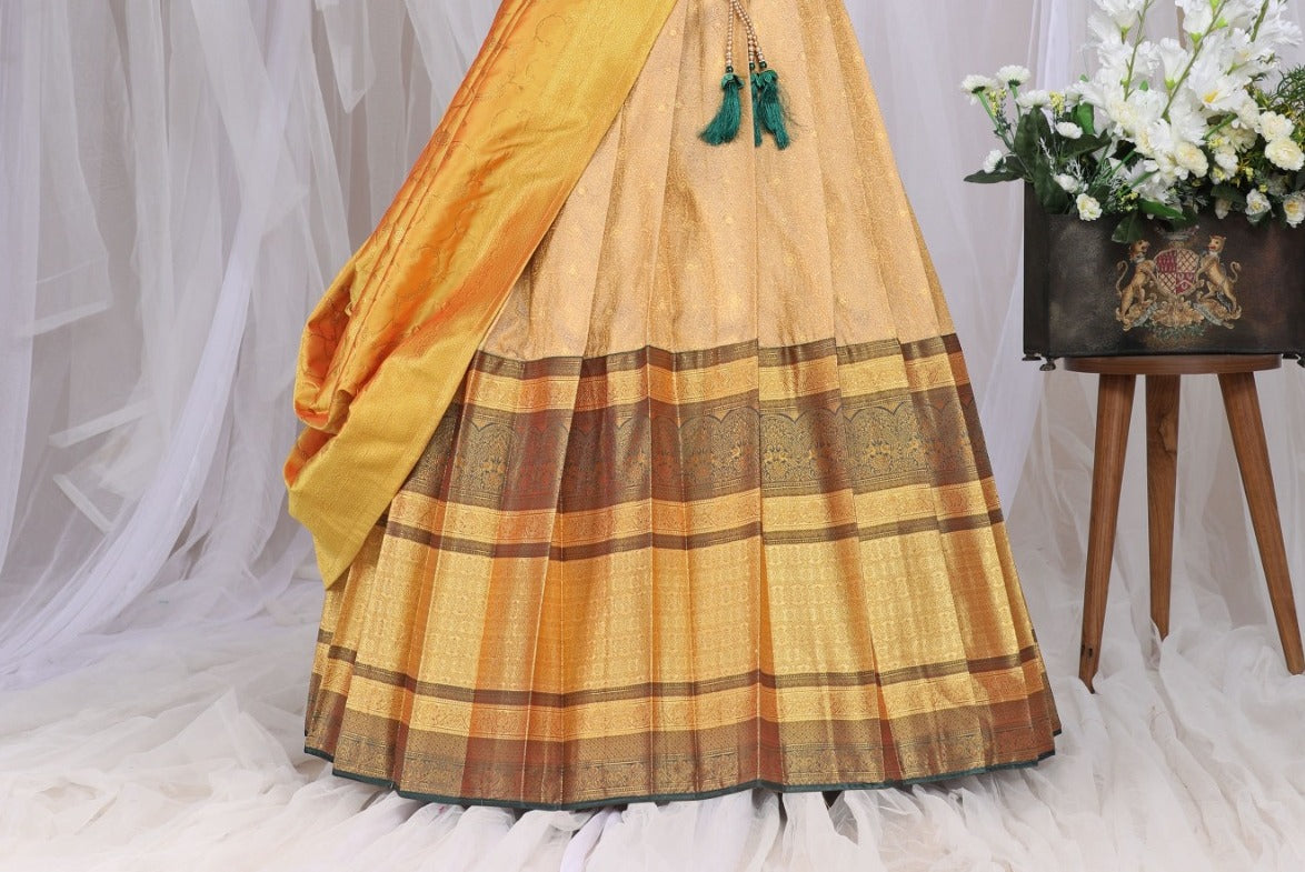 New Semi Stitiched Banarasi Lehenga Choli