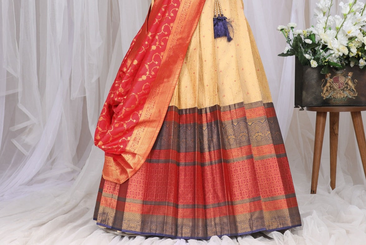 New Semi Stitiched Banarasi Lehenga Choli