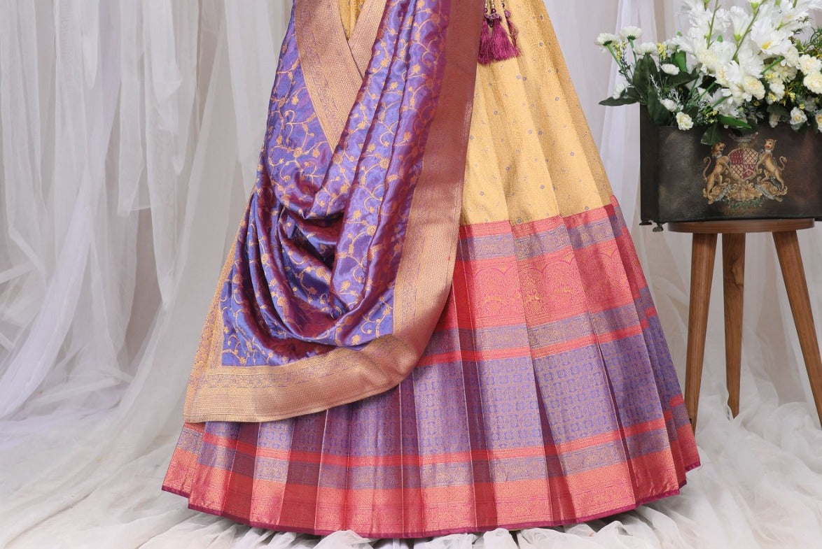 New Semi Stitiched Banarasi Lehenga Choli