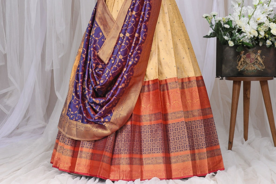 New Semi Stitiched Banarasi Lehenga Choli