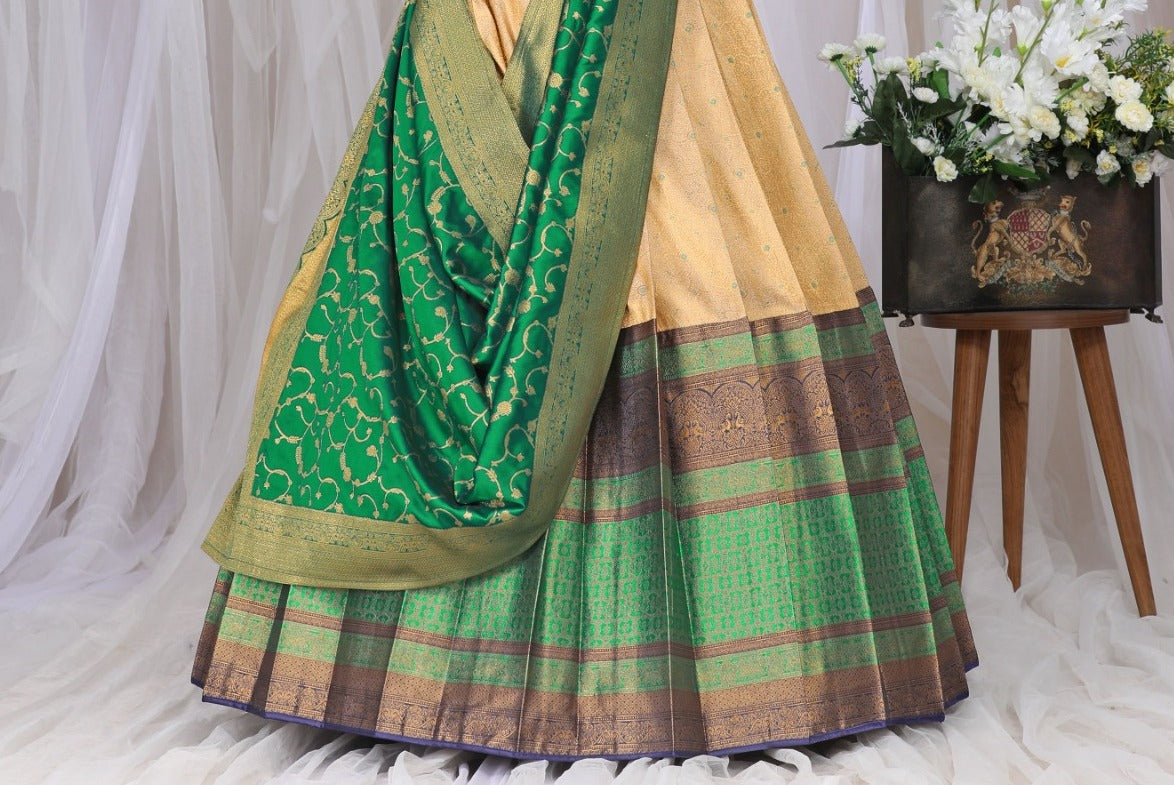 New Semi Stitiched Banarasi Lehenga Choli