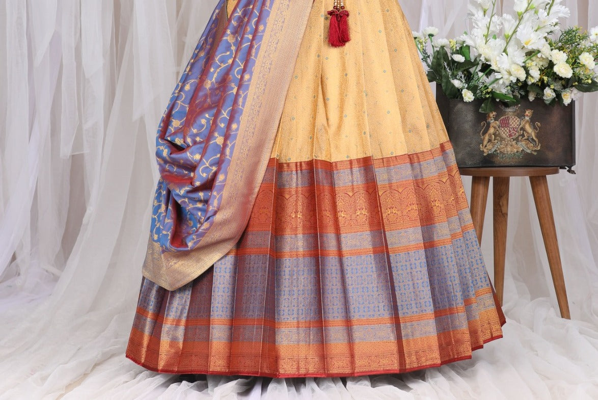 New Semi Stitiched Banarasi Lehenga Choli