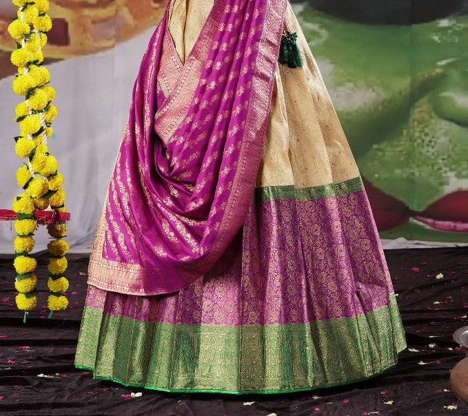 New Semi Stitiched Banarasi Lehenga Choli