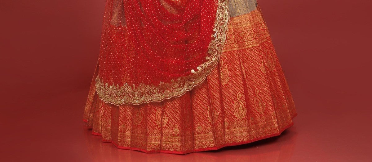 New Semi Stitiched Banarasi Lehenga Choli