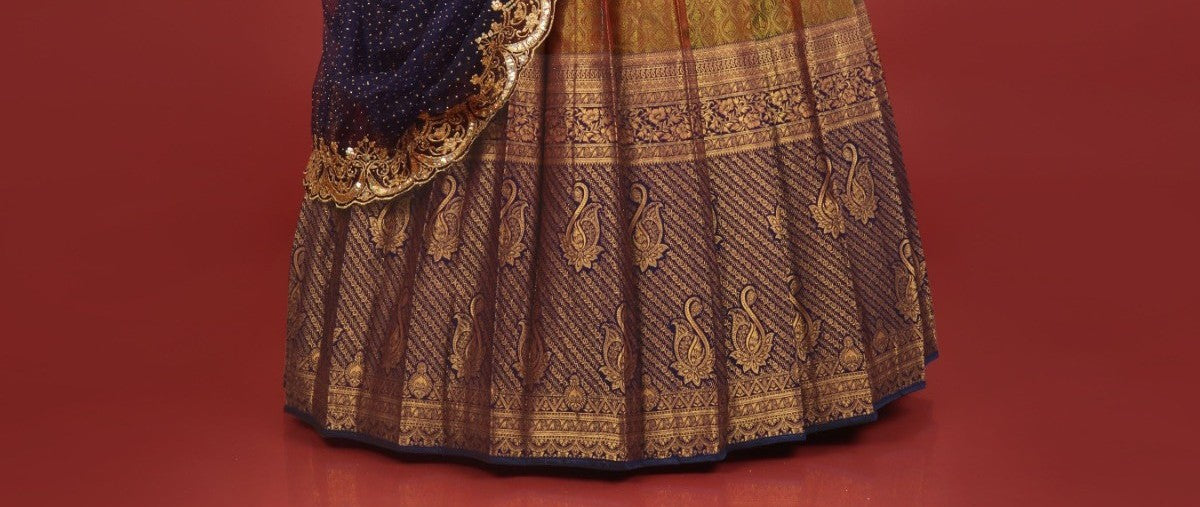 New Semi Stitiched Banarasi Lehenga Choli