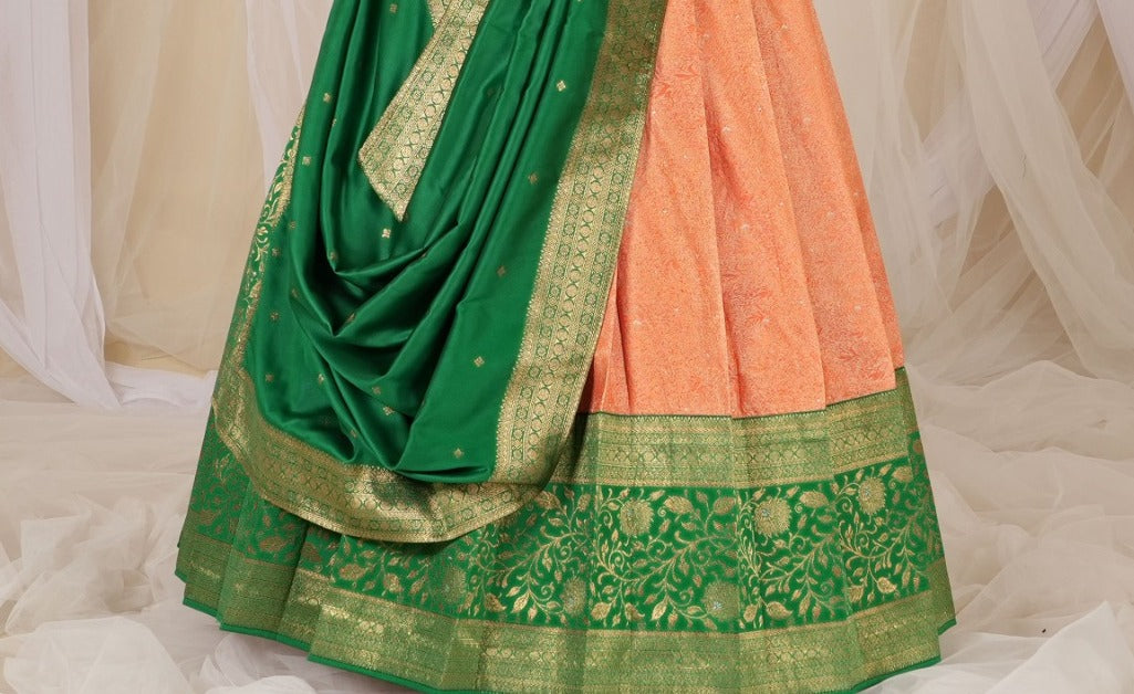 New Semi Stitiched Banarasi Lehenga Choli