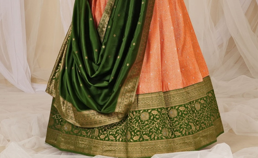 New Semi Stitiched Banarasi Lehenga Choli