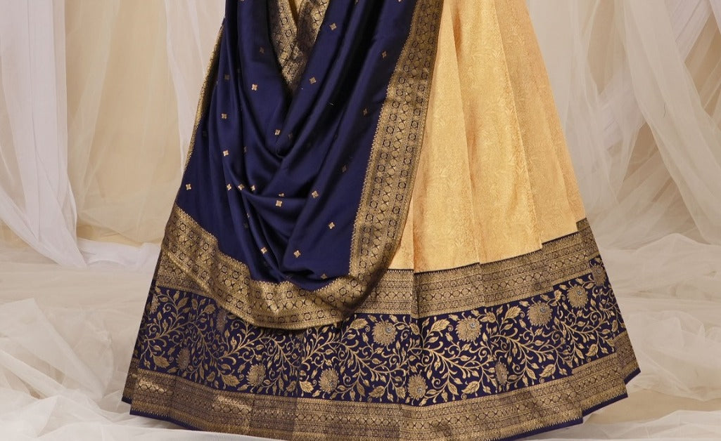 New Semi Stitiched Banarasi Lehenga Choli