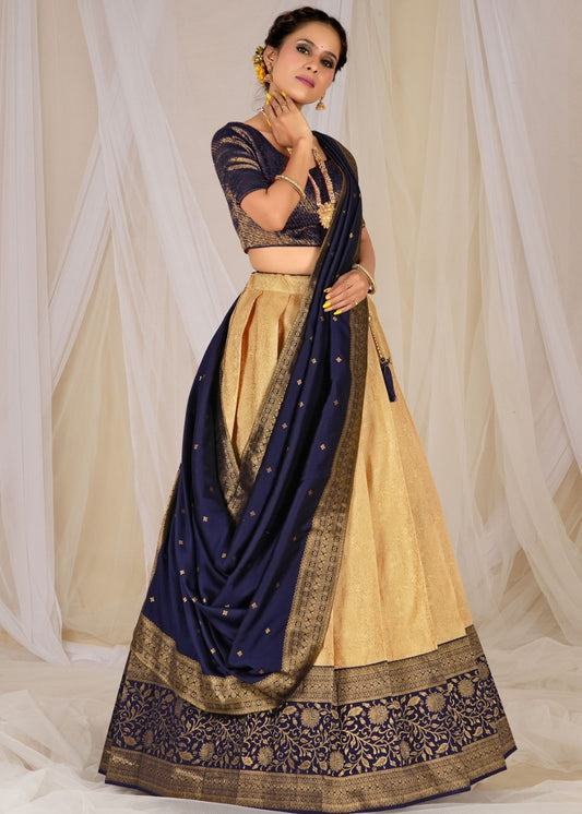 New Semi Stitiched Banarasi Lehenga Choli