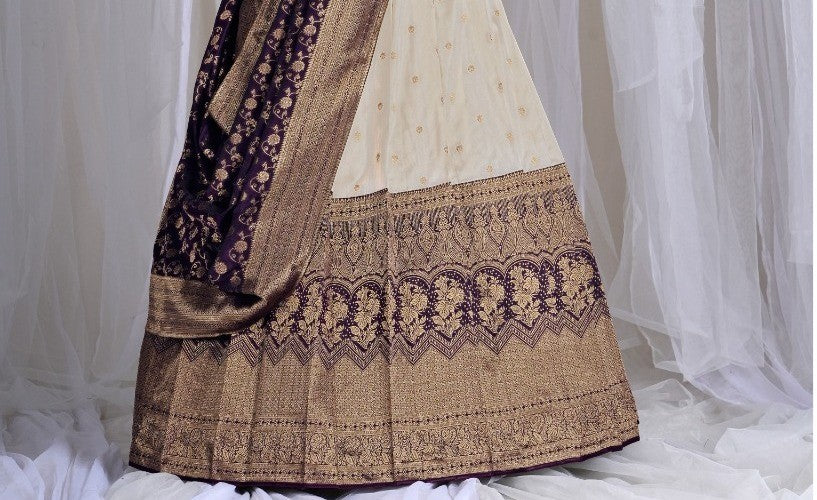 New Semi Stitiched Banarasi Lehenga Choli