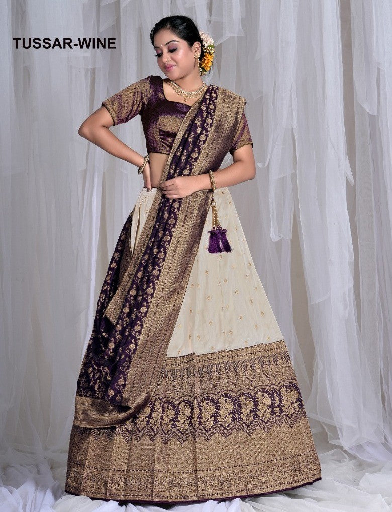 New Semi Stitiched Banarasi Lehenga Choli