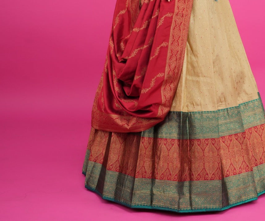 New Semi Stitiched Banarasi Lehenga Choli