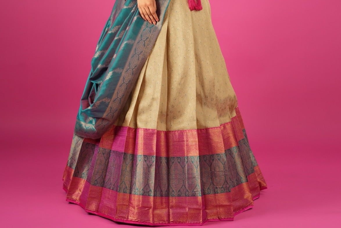 New Semi Stitiched Banarasi Lehenga Choli