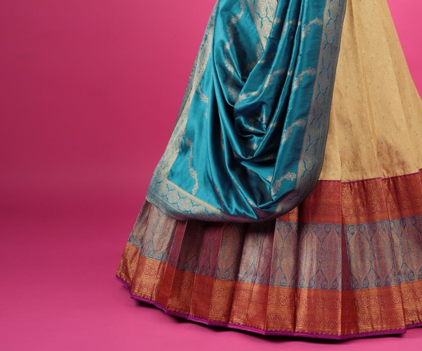 New Semi Stitiched Banarasi Lehenga Choli