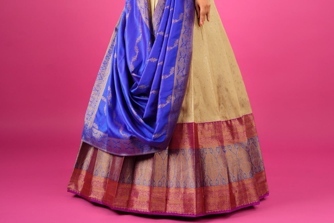 New Semi Stitiched Banarasi Lehenga Choli