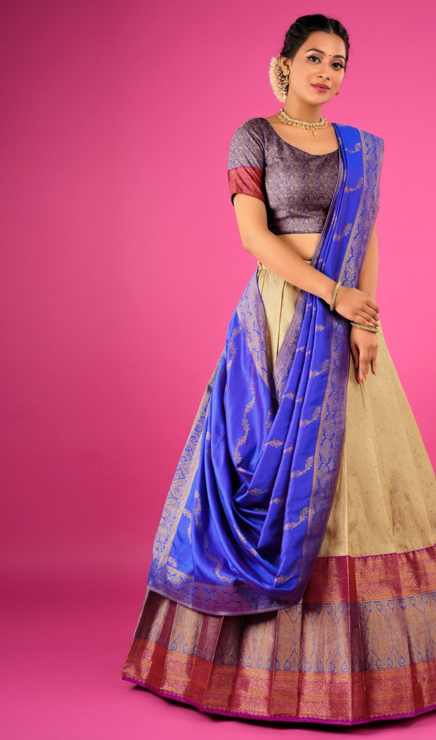 New Semi Stitiched Banarasi Lehenga Choli