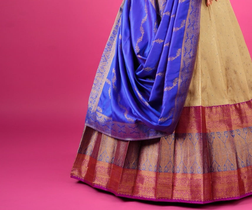 New Semi Stitiched Banarasi Lehenga Choli