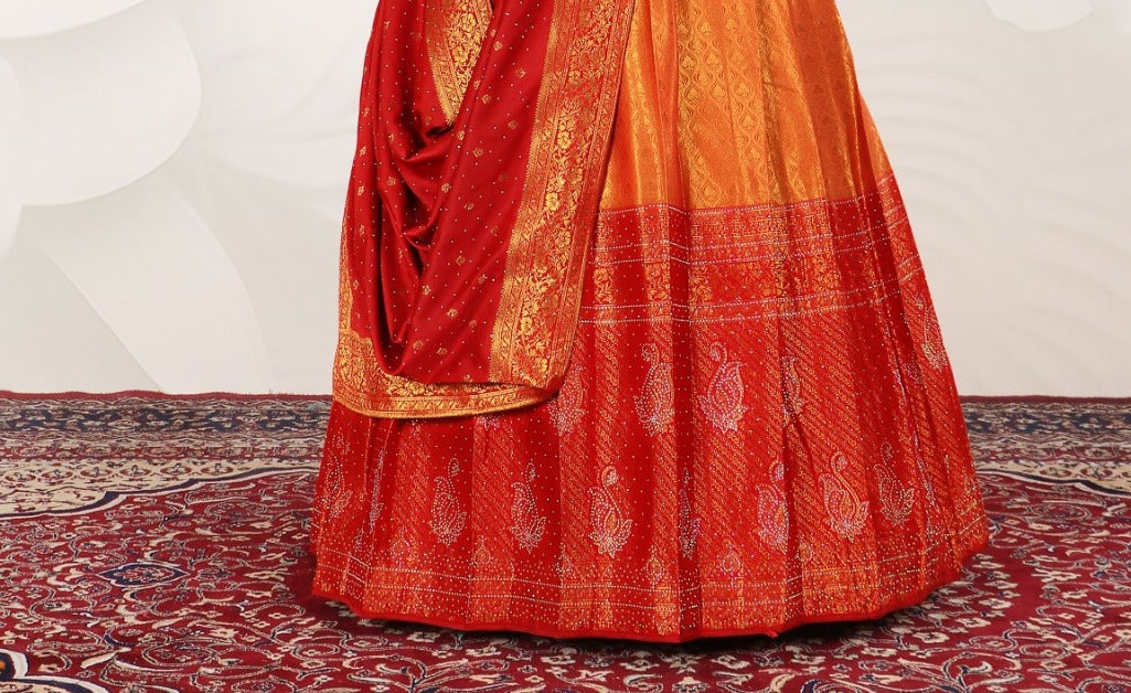 New Semi Stitiched Banarasi Lehenga Choli