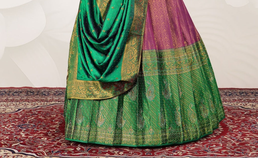 New Semi Stitiched Banarasi Lehenga Choli