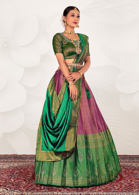 New Semi Stitiched Banarasi Lehenga Choli