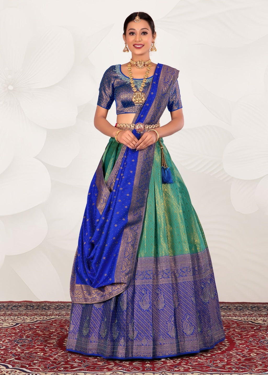 New Semi Stitiched Banarasi Lehenga Choli