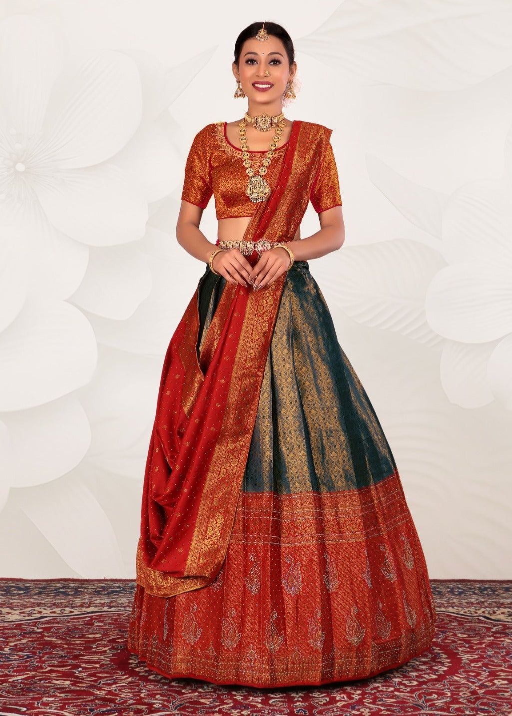 New Semi Stitiched Banarasi Lehenga Choli