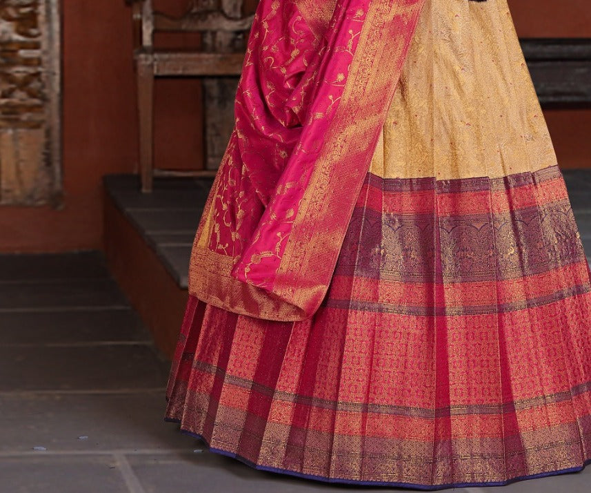 New Semi Stitiched Banarasi Lehenga Choli