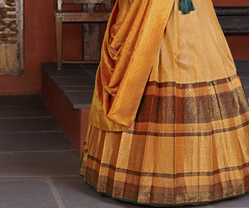 New Semi Stitiched Banarasi Lehenga Choli