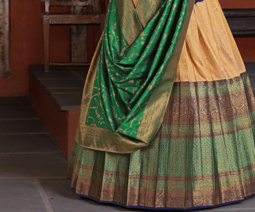 New Semi Stitiched Banarasi Lehenga Choli