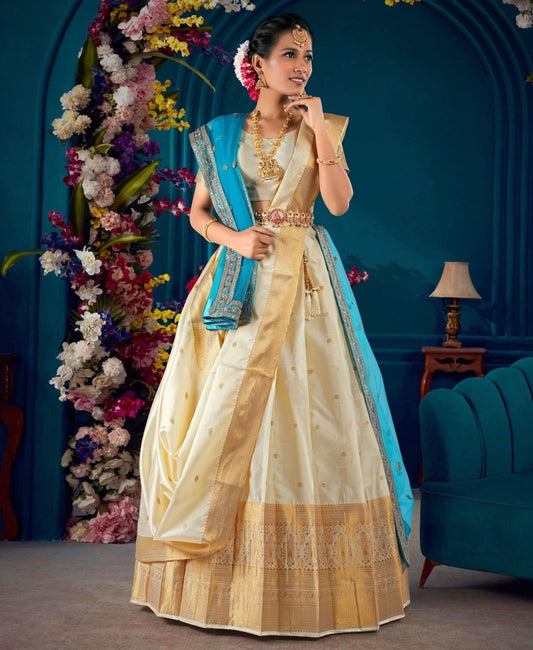 New Semi Stitiched Banarasi Lehenga Choli