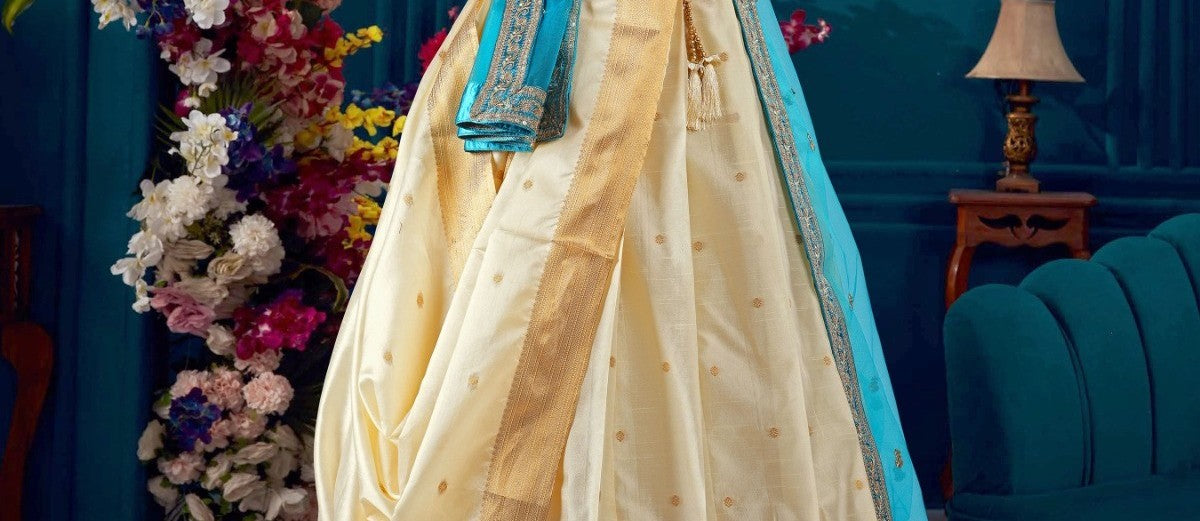 New Semi Stitiched Banarasi Lehenga Choli