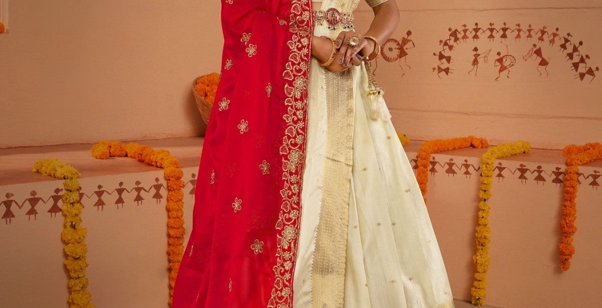 New Semi Stitiched Banarasi Lehenga Choli