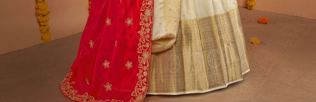 New Semi Stitiched Banarasi Lehenga Choli